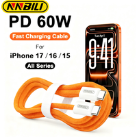 NNBILI C to C Color Cable For Apple iPhone 17 16 15 PD 60W Fast Charging For Huawei Xiaomi Samsung C-C Weaving Cable Accessories
