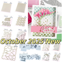 Freesia Floral Lattice Coverplate Metal Cutting Dies Clear Stamps Stencil Hot Foil for DIY Decorating Paper October New Release