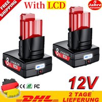 Für Milwaukee M12 Akku 12V 8000mAh Wiederaufladbarer Akku mit LCD für Milwaukee M12 Werkzeuge 48-11-2402 48-11-2401 48-11-2411