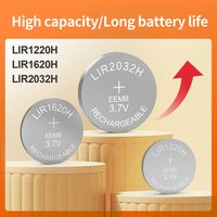 High capacity Lir2032H Lir1620H Lir1220H 3.7V/3.6v rechargeable button battery Suitable for headphone wearable devices Optional