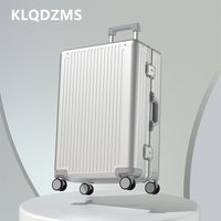 KLQDZMS Rolling Suitcase 20"24 Inch All Aluminum Magnesium Alloy Boarding Box Business Trolley Case Large Capacity Luggage