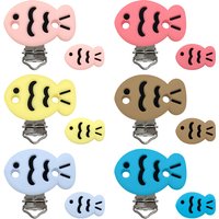 2pcs/set New Silicone Cartoon Fish Clip DIY Nipple Chain Bead Jewelry Accessories