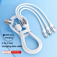 240w Super Fast Charging 2-to-3 Charging Cable 3-in-1 Fast Charging 1-to-3 Data Cable Phone 3 Head Multifunctional Upgrade