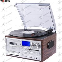 MDF Wooden Record Player Modern Gramophone Cassette Disc/BT DAB FM Turntable Turntable One-Element Function
