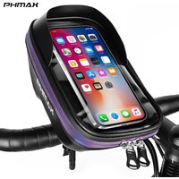 PHMAX Waterproof Bicycle Phone Mount Bag Bike Front Beam Phone Pouch EVA Hardshell Handlebar Bag Cycling Storage Pouch