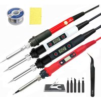 80W Electric Digital Soldering Iron Station 220V 110V Temperature Adjustable Welding Soldering Tips Tools Accessories