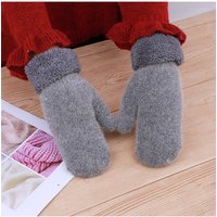 AliExpress DANJIU Winter Women Keep Warm Plus Velvet Inside Thicken Soft Solid Full Fingers Mittens Gloves Cute Lovely Cycling Elasticity