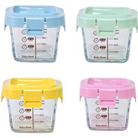 170ml Fashion Glass Food Storage Box Frozen Baby Food Glass Cup Simple Microwave Safe Baby Food Storage Jar for Little Ones