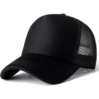 COKK Mesh Baseball Cap Adjustable Snapback Hats For Women Men Unisex Hip Hop Trucker Cap Dad Hat Sponge Soft Breathable Black