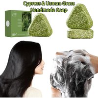 Handmade Platycladus Shampoo Bar For Strengthening HairRoots Usman Grass Nourishing Shampoo Soap For Scalp Cleansing Oil Control