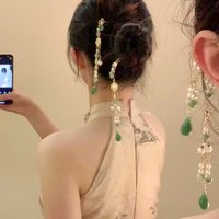 1/2pcs Chinese Flower Hairpin Light Luxury Metal Jewelry Hair Stick Trendy Long Tassel Hairpin For Women Girls Hair Accessory