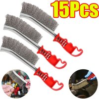 1-15Pcs Stainless Steel Wire Brush BBQ Grill Metal Scrubbing Polishing Brush for Cleaning Metal Rust Removal Welding Seam