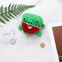 Cute Cartoon Frog Wallet With Fruit Design Leather Mini Zipper Headphone Bag Keychain Charm A Fashionable Gift For Women