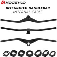 AliExpress kocevlo NEW Carbon MTB Bicycle Riser-12 degree One-shaped Integrated Handlebar With Stem Black Matte Carbon Mountain Bike Handlebar