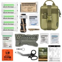 Rhino First Aid Survival Kit IFAK Pouch Supplied Camping Kit with 20 EMT Items For Emergency Outdoors