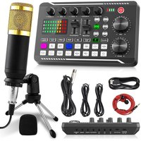 Condenser Microphone with Tripod Stand and Audio Mixer for Studio Recording Vocals, Voice Overs, Streaming Broadcast