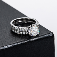 Metis 3carat Moissanite Bridal Ring Set 925 Sterling Silver Round Cut D Color VVS1 Engagement Rings with Certificate