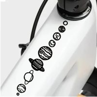 AliExpress NONE Galaxy Space Theme Waterproof UV Resistant Bike Stickers 5 Planets PET for Mountain Bike Frame Fork Cycling