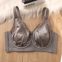 34/75CD-44/100CD New Women's Bra Minimize Smooth Satin Soft Steel Ring Thin Rabbit Ear Full Cup Anti-sagging Lift Sexy Bras