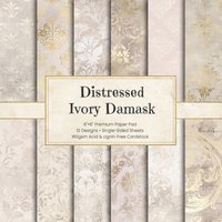 12/24/36 Sheet 6" Ivory Damask Pattern Scrapbook Paper Pad Vintage Cardstock Craft Paper Card Making DIY Scrapbooking Material