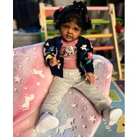 NPK 28inch Dark Brown Skin Reborn DIY Doll Kit Reborn Betty Toddler Baby 6 Month Size Parts Realistic Lifelike Baby Dolls Toy