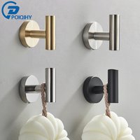 Circle Bedroom Hanging Coat Hook Brass Decorative Hook Wall Door Coat and hat Hook Brushed Gold Single Hook Kitchen Bathroom