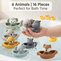 Silicone Baby Bath Toys Set - Sensory Water Play for Bathtub, Pool & Shower, Encourages Toddler Pretend Play and Early Developme