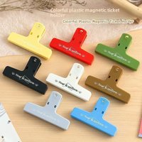 Magnetic Clip Scrapbooking File Organizer Document Keeper Retro Plastic Pocket Bill Magnet Clip Office Stationery Supplies