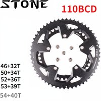 Stone Round Double bicycle Chainring 110bcd 2x 5236T 5339T 5440T 5034T for Red Rival S350 S900 R otor Force 110 BCD 5 Bolts