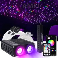 32W Dual Port RGBW Starlight Headliner Kit Meteor Ceiling Car Starry Sky Fiber Optic Light APP Music Sync Car Ambient Light