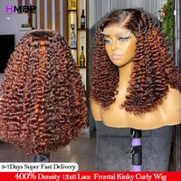 400Density Glueless Wigs Human Hair Ginger Orange kinky Curly 13x6 Hd Lace Frontal Wig Human Hair Ombre P4/350 360 Full Lace Wig