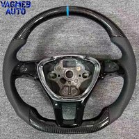 Carbon Fiber Flat Bottom Steering Wheel for VW Golf MK7 T6 Caddy Crafter Polo, Sport Performance Design, No Paddle Shifter Cutou