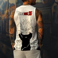 Bandai Anime Mens Sleeveless Shirt Workout Tank Top Quick Dry Loose Fit Gym Vest Basketball Athletic Wear
