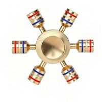 Novelty Metal Hand Spinner 6 Arm EDC Fidget Autism ADHD Stress Anxiety Relieves Finger Toys for Kids & Adults Cool Gadgets