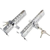 Universal Stainless Steel Vehicle Anti-Theft Lock 8/9 Holes Fit Clutch Brake Throttle and Steering Wheel for Most Cars
