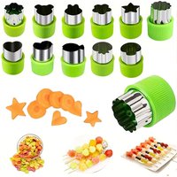 12PC Stainless Steel Vegetable&Fruit Pasta Mold Set-Food-Grade Cookie Cutter,Press, astry Embosser for Kids Baking Accessories