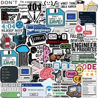 10/30/50pcs Funny Engineer Programming Stickers Network Coding Hacker Cartoon Decals Skateboard Laptop Phone Bike Sticker Decor