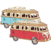 DIY Manual Assembly Model Car Wooden Retro Bus 3D Puzzle Camper Van Educational Toys For Children Gift Home Room Decoration