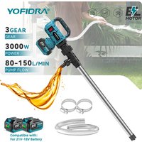 Pompa wodna bezszczotkowa YOFIDRA 3000W, 150 l/min, bezprzewodowa pompa przenosząca, narzędzie pneumatyczne ogrodowe do akumulatorów Makita.