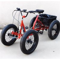 20 Inch Fat Tire Off-road Pedal Four-wheel Seven-speed Transmission Bicycle, Snow Quad Bicycle