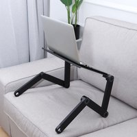 Foldable Bed Table Black Aluminium Alloy Laptop Desk Compact Lightweight Breakfast Tray Office Home Camping Use