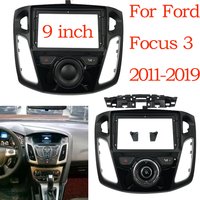 Car Radio Fascias Frame For Ford Focus MK3 2011-2019 9 inch 2DIN Stereo Panel Wiring Harness Power Cable Adapter Canbus Decoder
