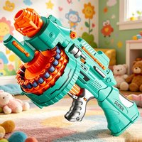 Electric Soft Bullet Blaster with Large Capacity Drum Rapid Fire Shooting Toy Gun Indoor Outdoor Games Birthday Gifts for Boys