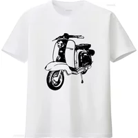 Mens Retro Lambretta Scooter Stencil T Shirt Mod Style Inspired by Weller vintage Washed Soft streetwear Stylish homme Slightly