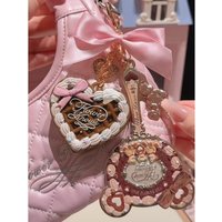 Flower Know Shells Pearl Collection Pink Blue High-gloss Pendant Pearl Brightening Shell Keychain Sweetheart Bear mini mirror