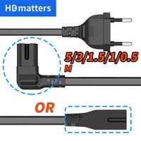 TV Power Cord EU PLUG 2-PIN Europe AC PLUG to IEC C7 Figure 8 Power Cable Power Lead for Samsung Philips Sony LG Hisense LED TV