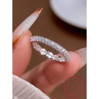 925 Sterling Silver Gorgeous Sparkling Double Layer Zircon Ring For Women Engagement Wedding Luxury High Quality Fine Jewelry