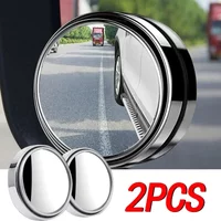 2Pcs Car Round Frame Convex Wide-angle Clear Rearview Auxiliary Mirror 360 Degree Osculum Type Blind Spot Rearview Mirror