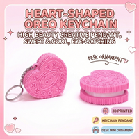 1PC Compact Size Cute Portable Multi-Functional Eco-Friendly PLA Mini Storage Case Keychain (with Key Ring Gift), Sweet Dessert