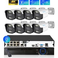 8CH 4K CCTV Security Camera System H.265 8MP Audio Record IP66 Outdoor Waterproof POE Camera Night Vision Video Surveillance Kit